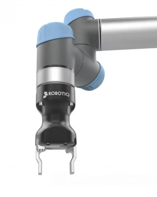 2-Finger-Greifer von Robotiq 1 Robotiq Robotergreifer Hand-E Greifer am Universal Robots