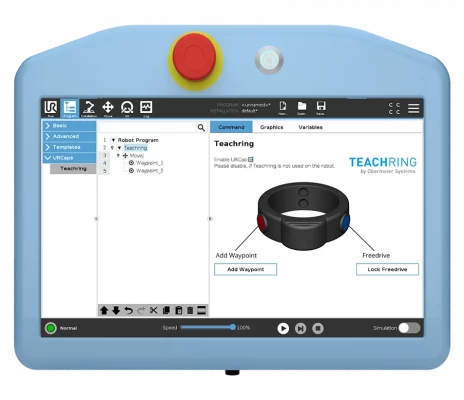 Universal Robots Polyscope Software vom Teach-Ring
